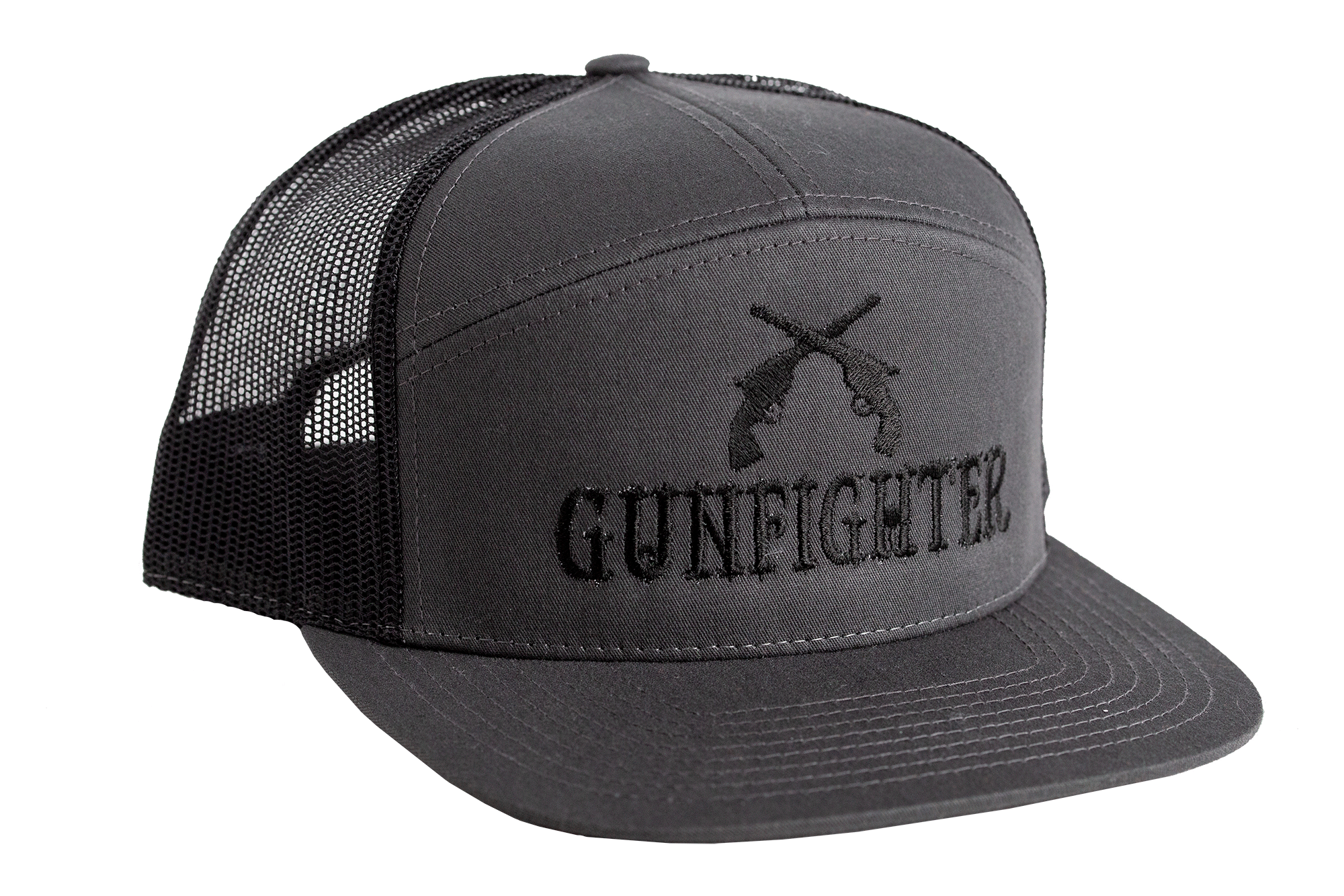 Gunfighter Sports 7 Panel Hat - Grey // Black