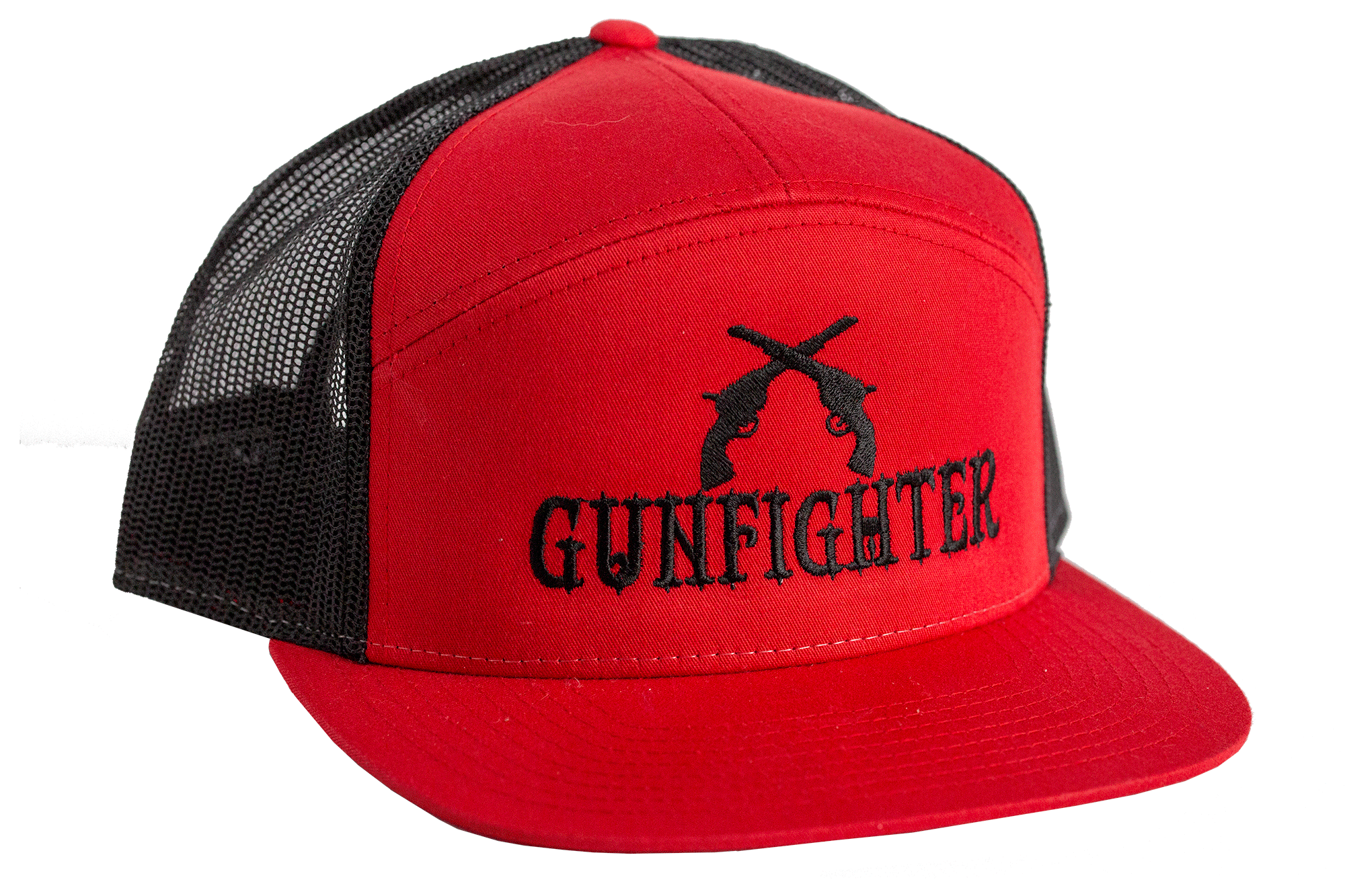 Gunfighter Sports 7 Panel Hat - Red // Black
