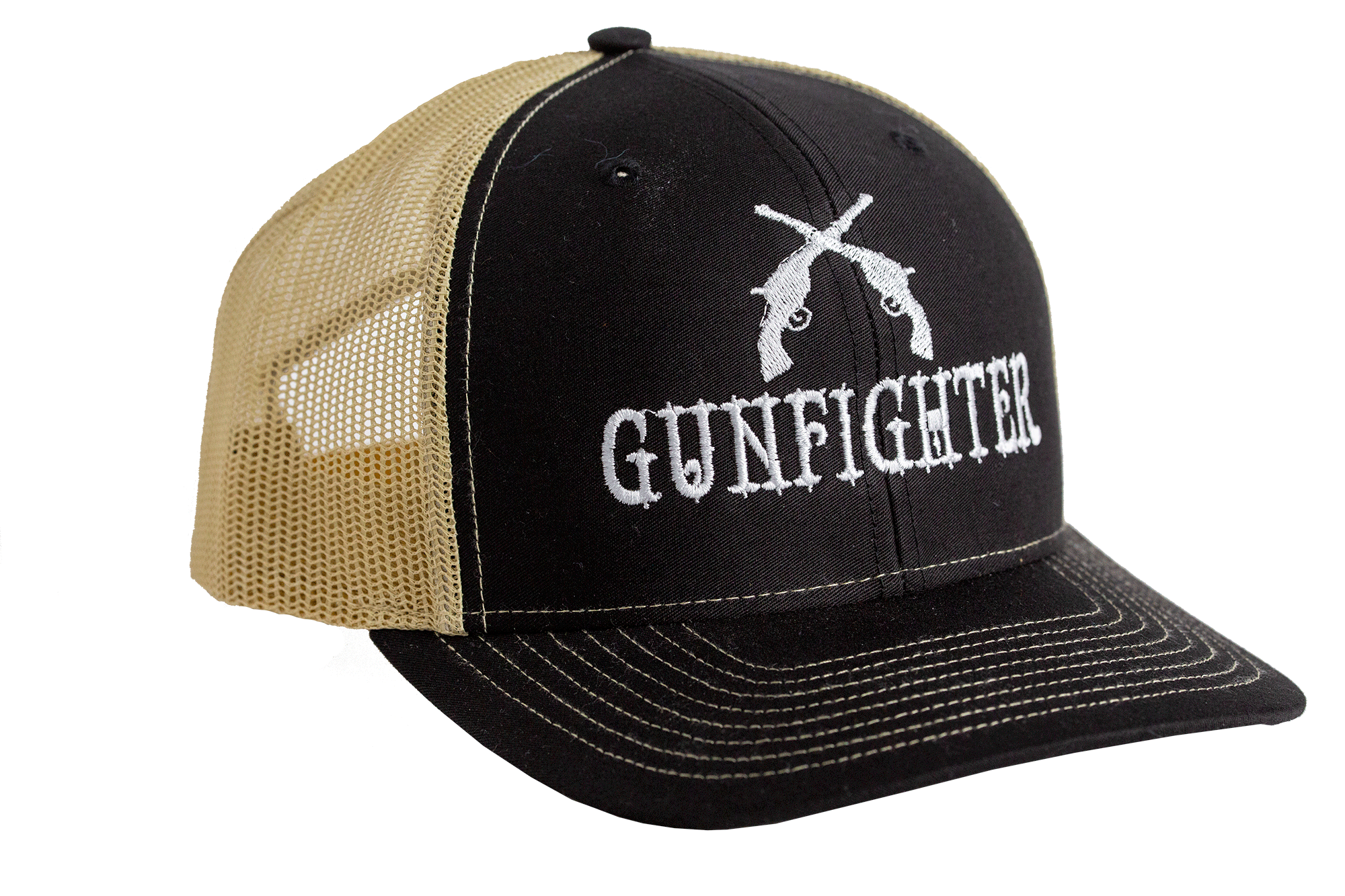 Gunfighter Sports 6 Panel Hat - Black // Tan