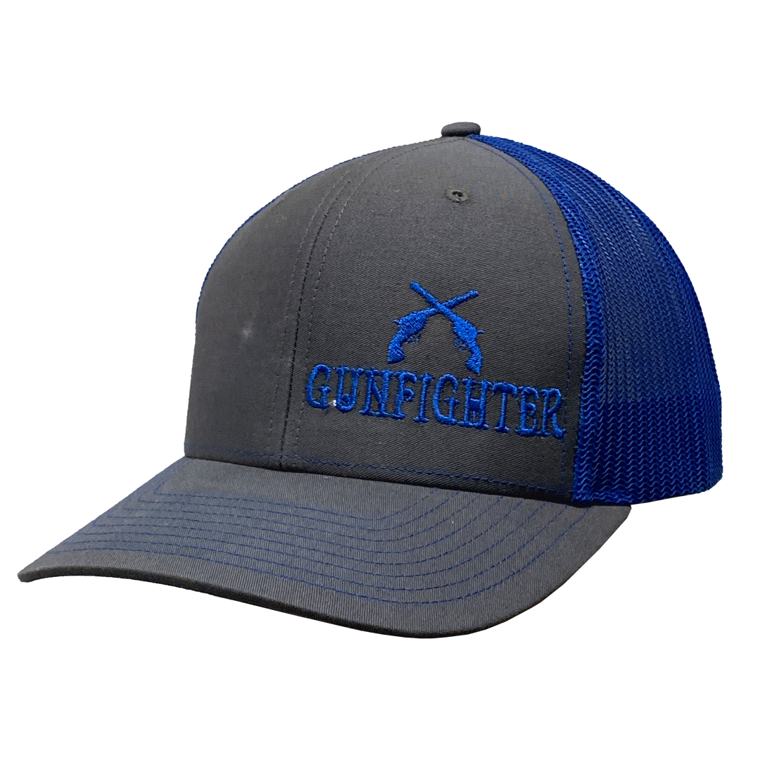 Gunfighter Sports 6 Panel Hat - Grey // Blue