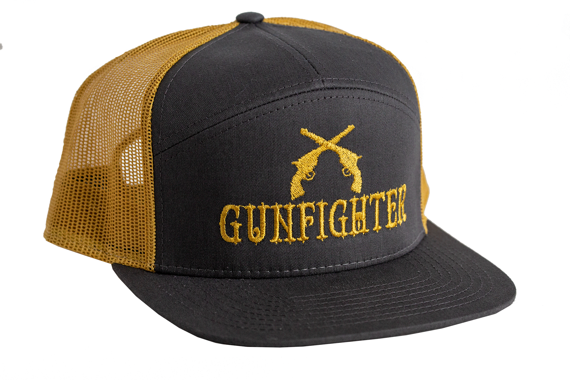 Gunfighter Sports 7 Panel Hat - Grey // Gold
